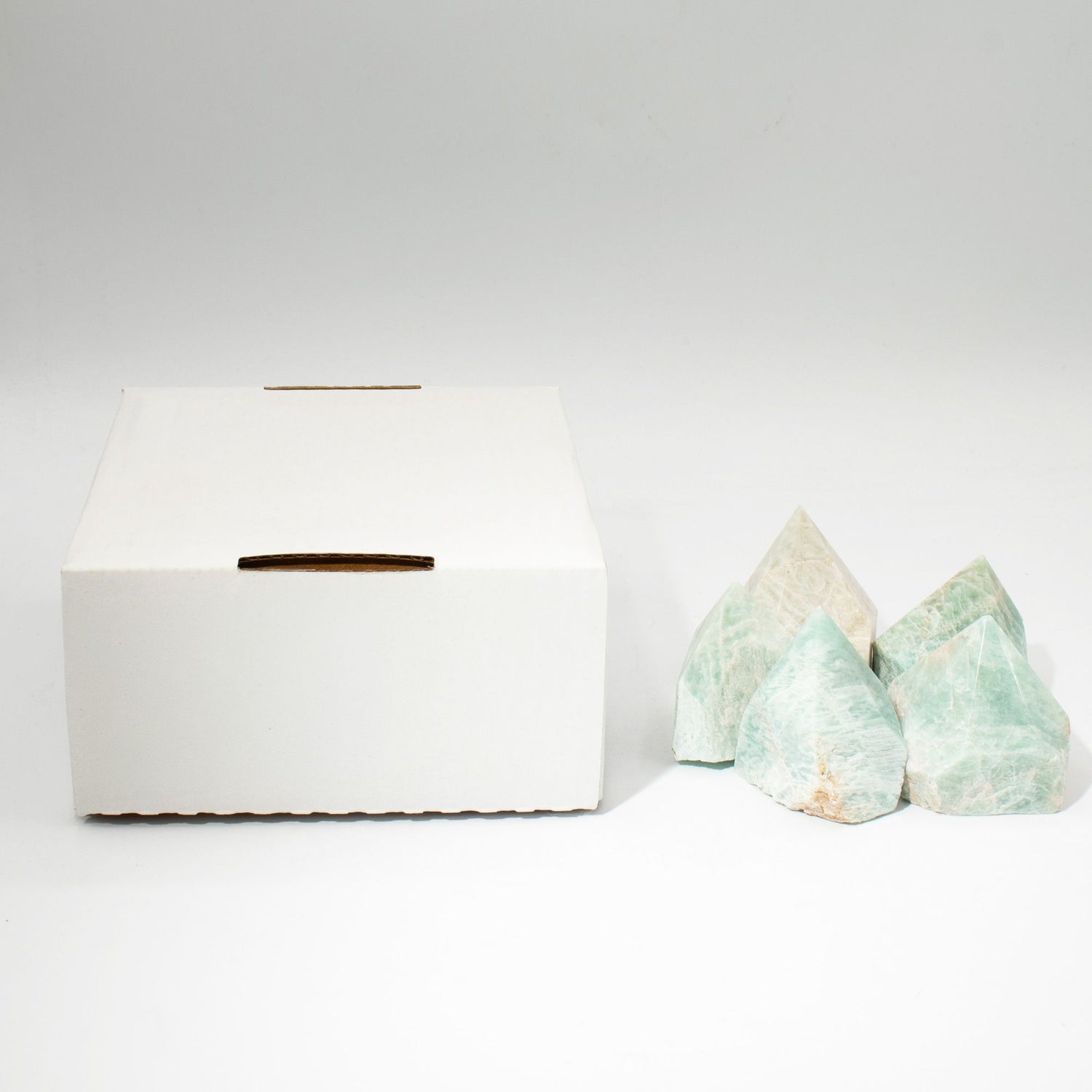 Amazonite Polished Crystal Points, Set of 5-6