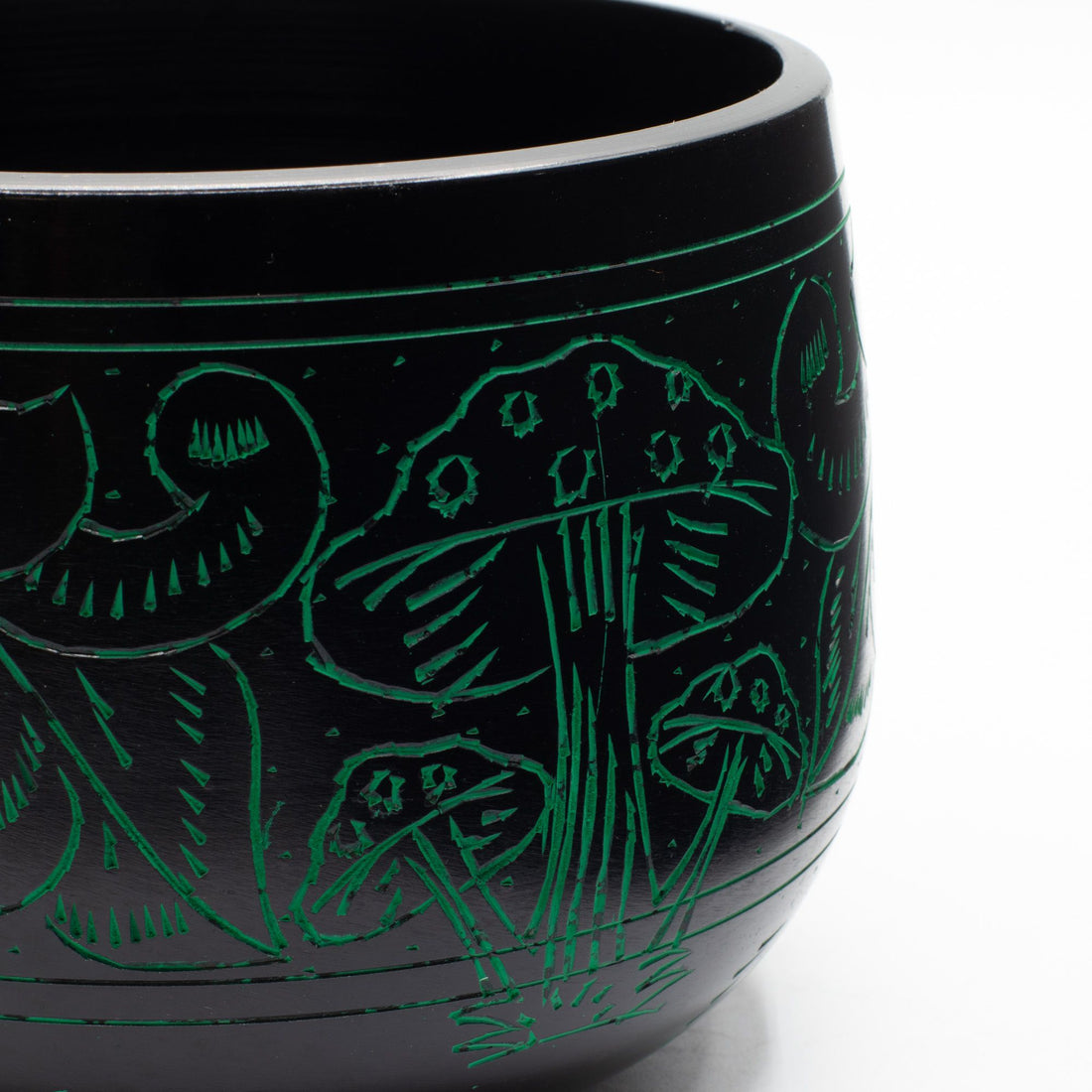 Cauldron Tibetan Singing Bowl - Magic Mushroom, Green