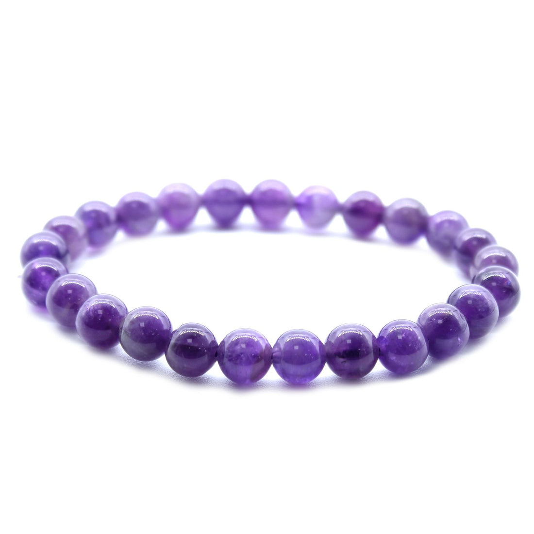 Amethyst Power Bracelet, Beaded Crystal Bracelet (8mm) – photo 2
