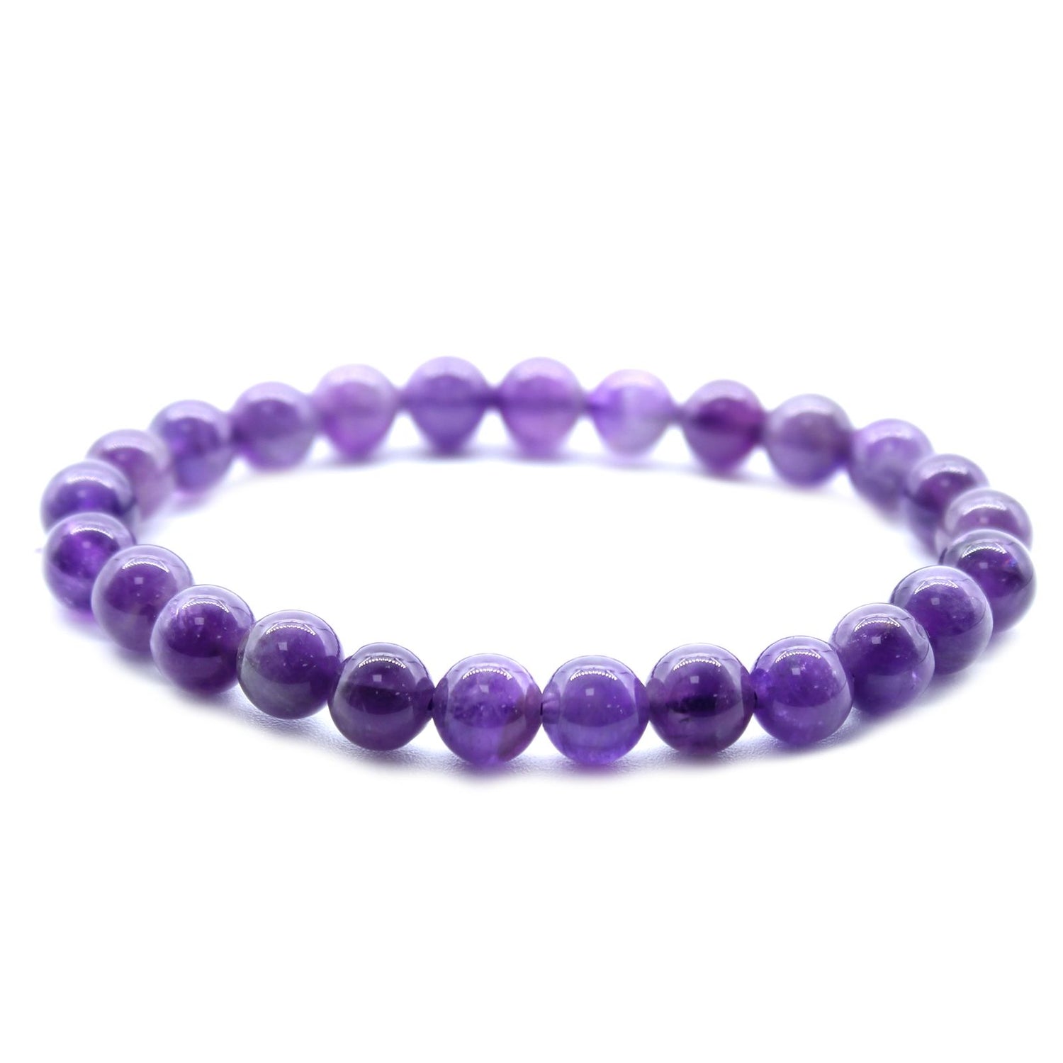 Amethyst Power Bracelet, Beaded Crystal Bracelet (8mm)