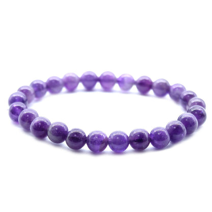 Amethyst Power Bracelet, Beaded Crystal Bracelet (8mm)