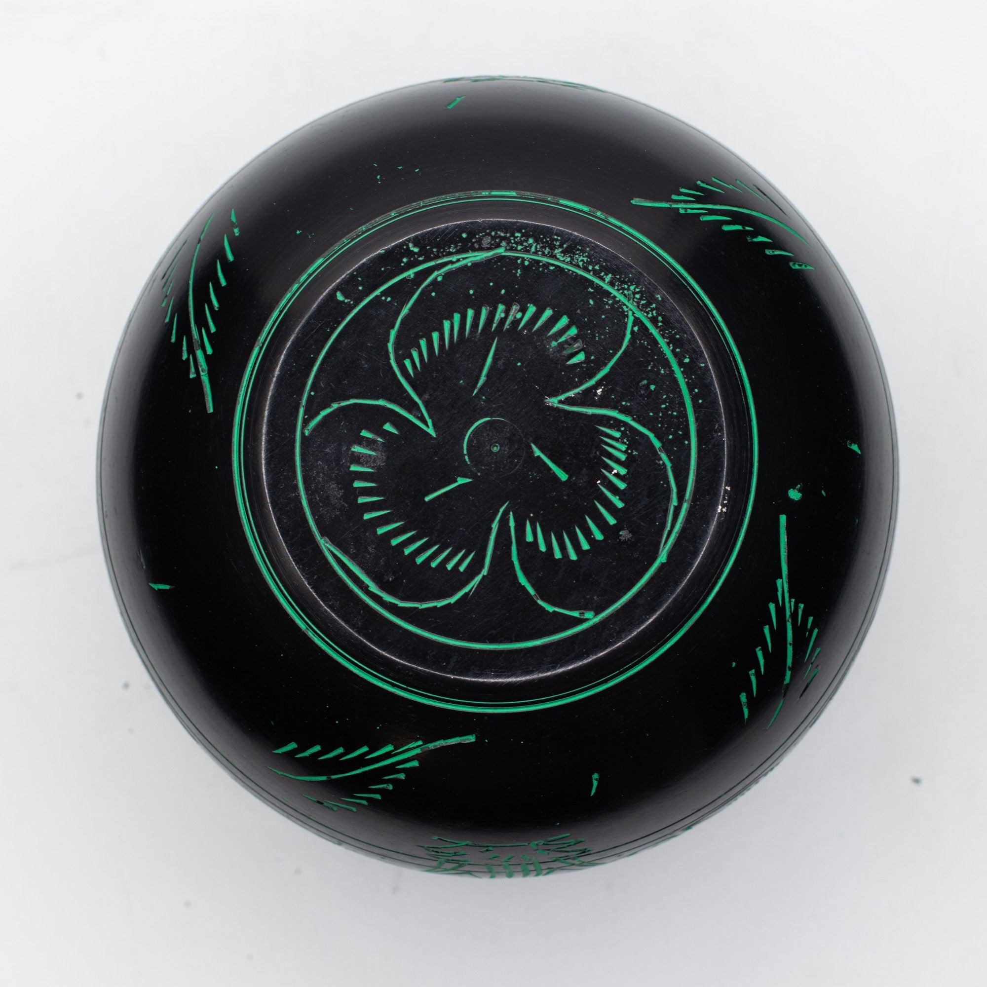 Cauldron Tibetan Singing Bowl, Magic Mushroom, Green 15cm