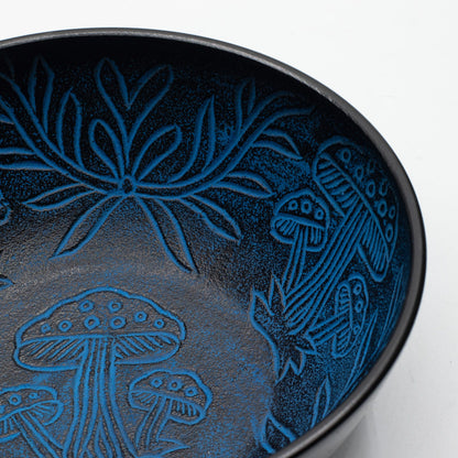 Tibetan Singing Bowl, Magic Mushroom Design, Blue 20cm