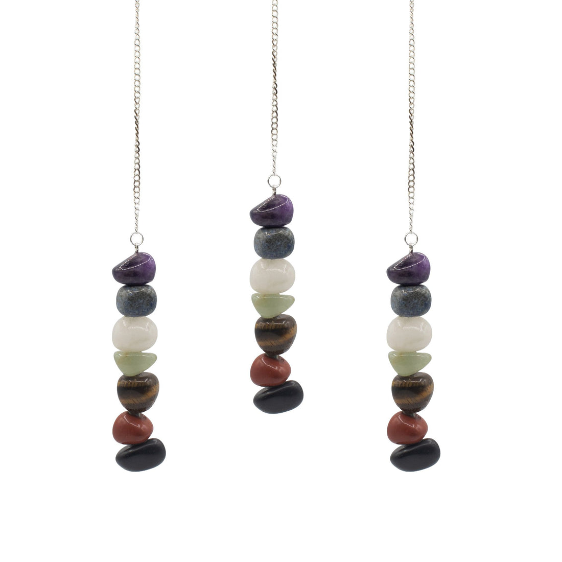 Seven Chakra Tumblestone Pendulum
