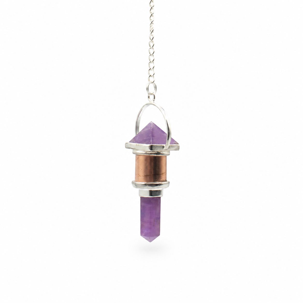 Violet Engine Amethyst Copper Pendulum