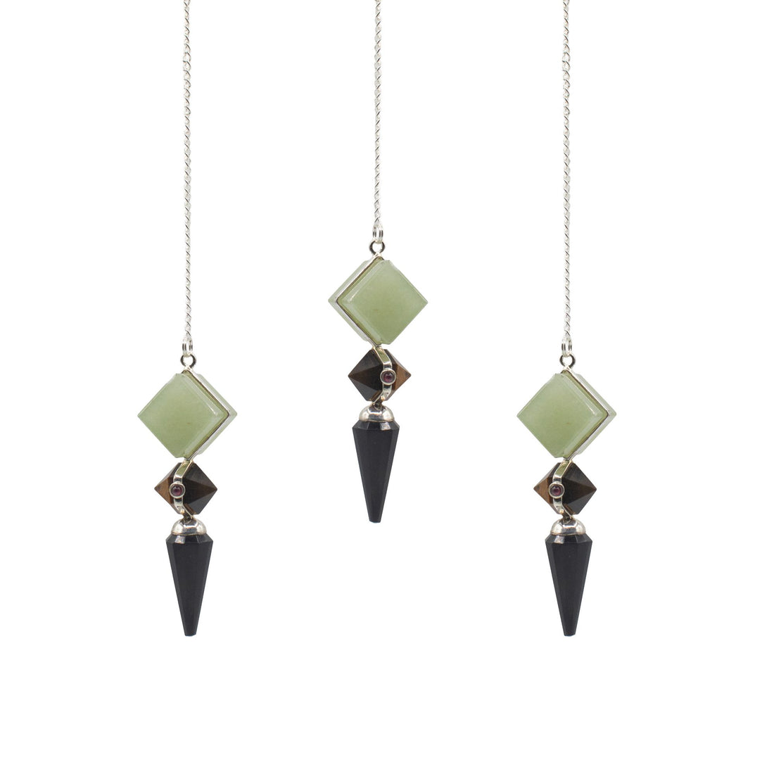 Builder of Realms Black Agate, Green Aventurine & Tiger Eye Pendulum