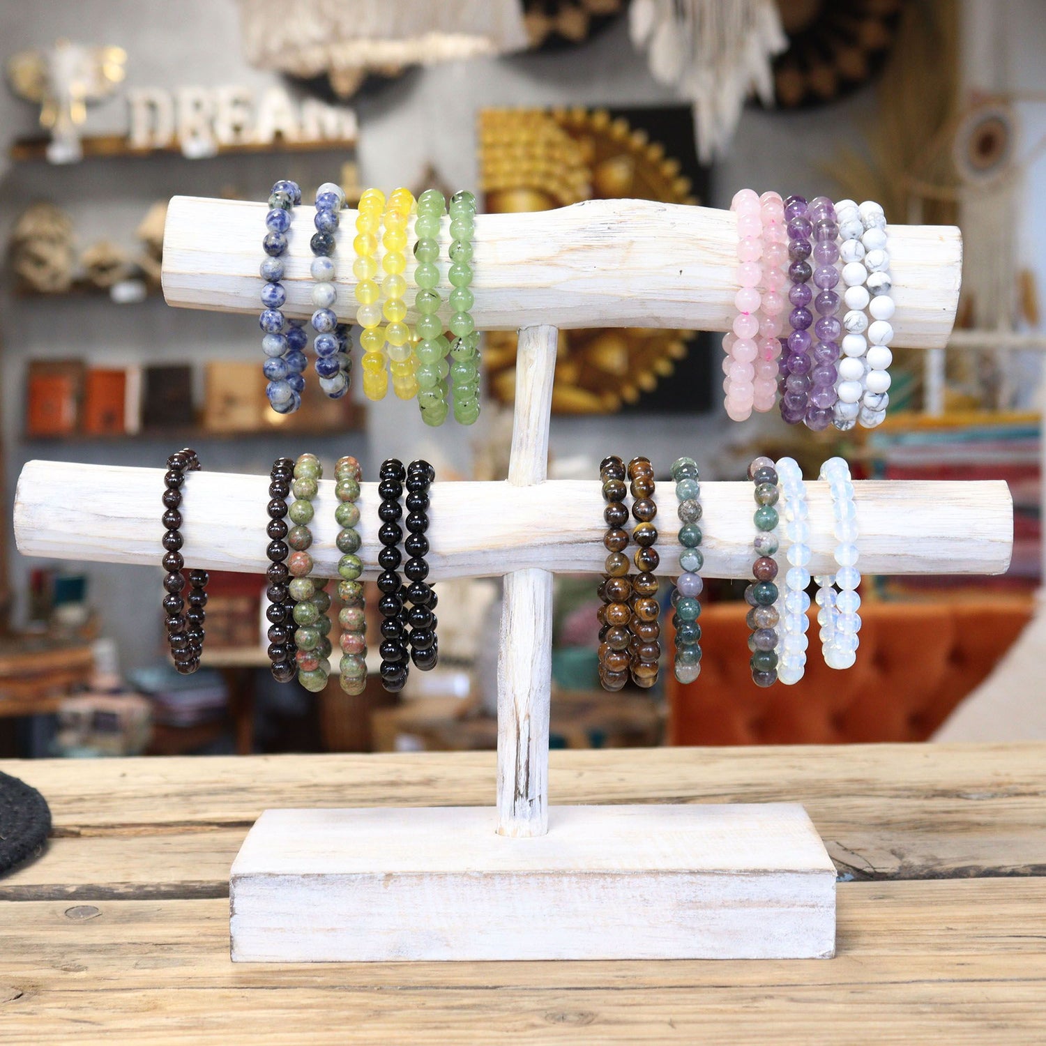 Amethyst Power Bracelet, Beaded Crystal Bracelet (8mm)
