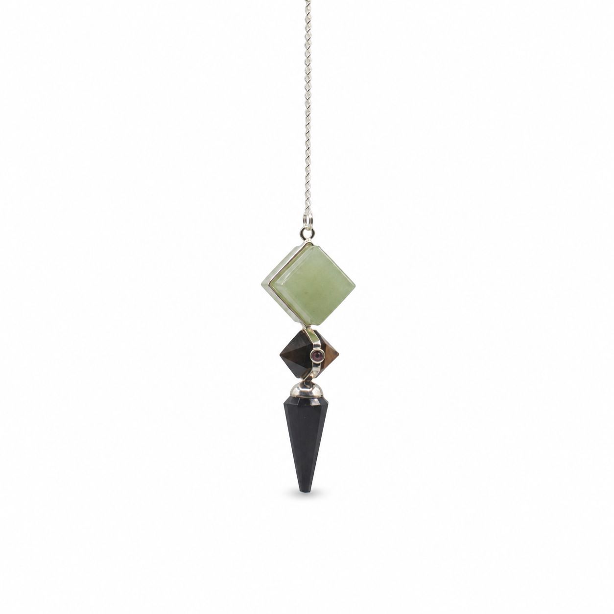 Builder of Realms Black Agate, Green Aventurine &amp; Tiger Eye Pendulum