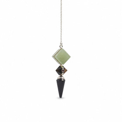 Builder of Realms Black Agate, Green Aventurine &amp; Tiger Eye Pendulum