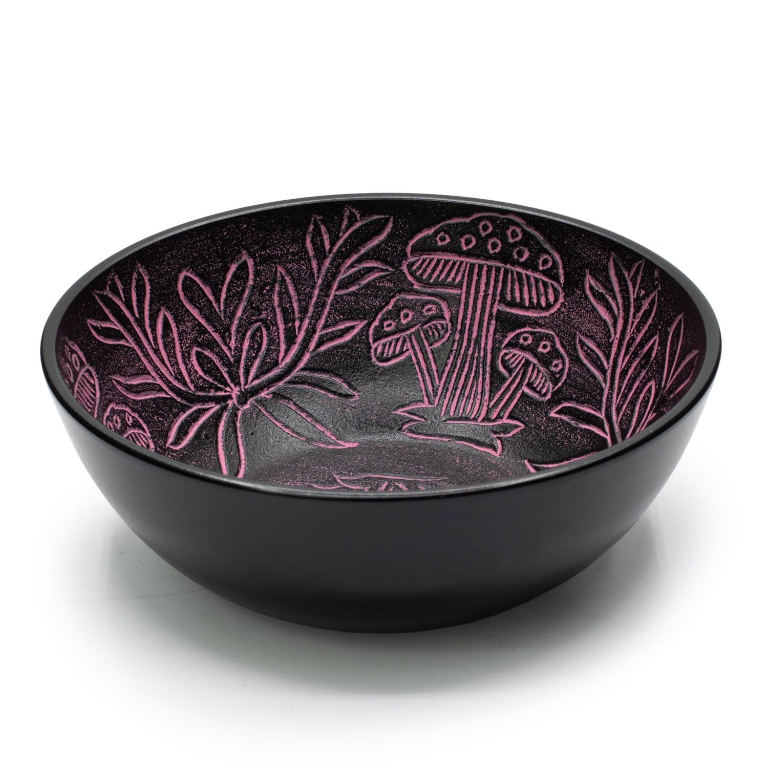 Tibetan Singing Bowl, Magic Mushroom Design, Pink 20cm