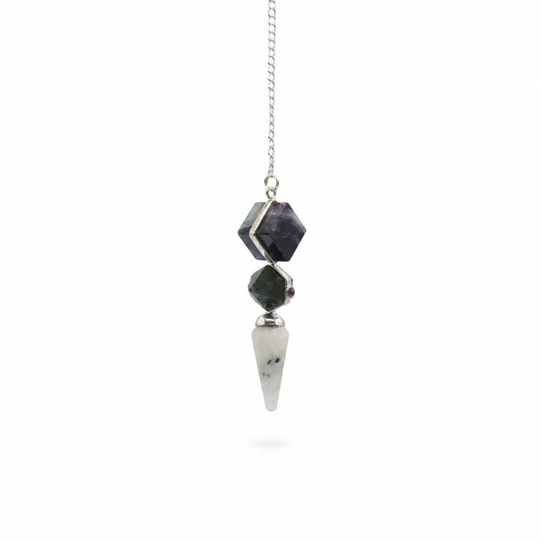 Psychic Gateway Fluorite, Labradorite &amp; Rainbow Moonstone Pendulum – photo 2