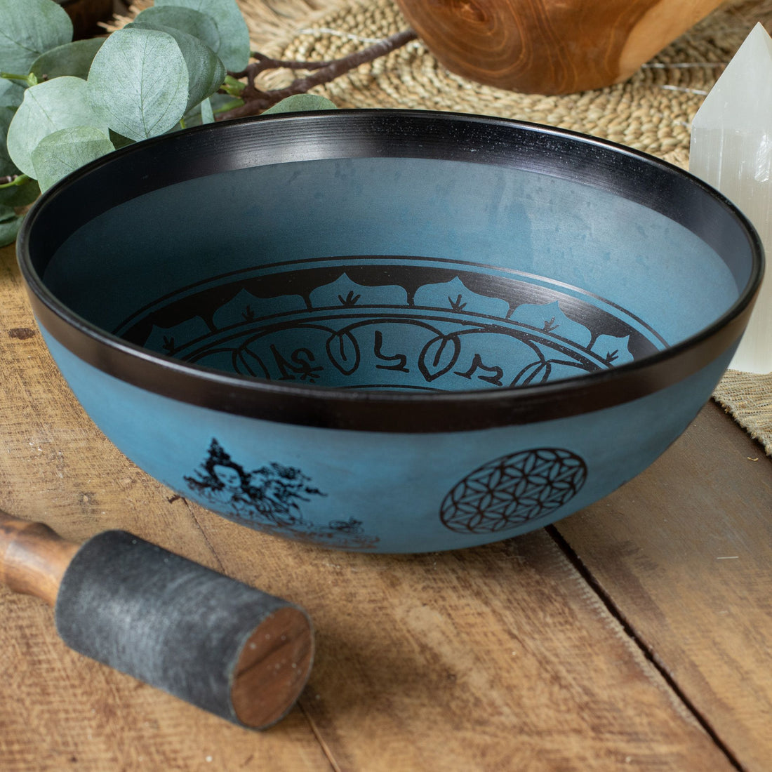 Large Tibetan Singing Bowl, Double Dorje Design, Blue 27cm – photo 2