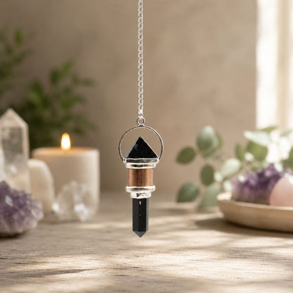 Night Watcher Obsidian Copper Pendulum