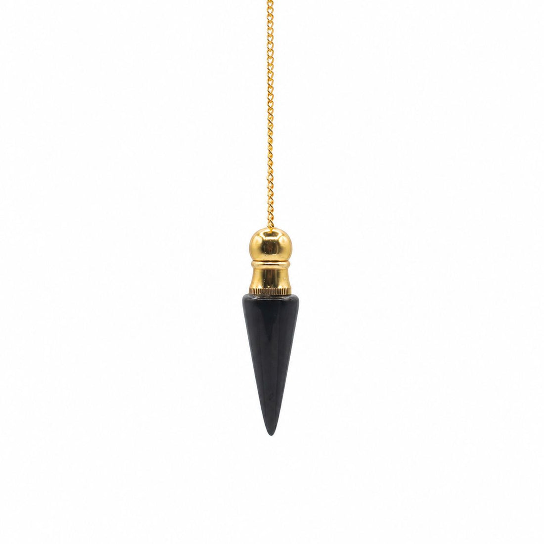 Secret Cavity Black Agate Pendulum, Gold Plated – photo 2