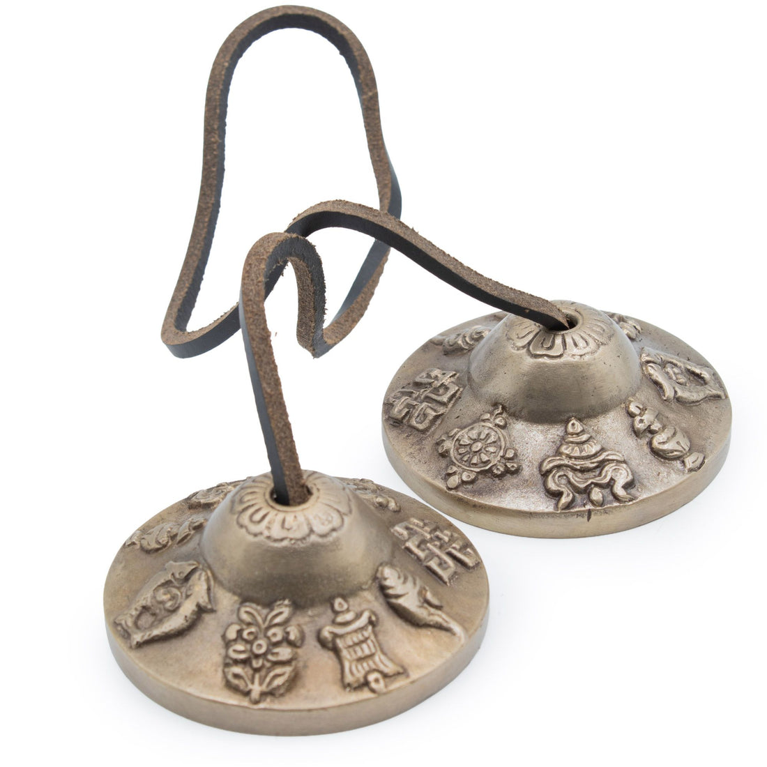Tibetan Tingsha Cymbals, Lucky Symbols Design, 6cm – photo 2