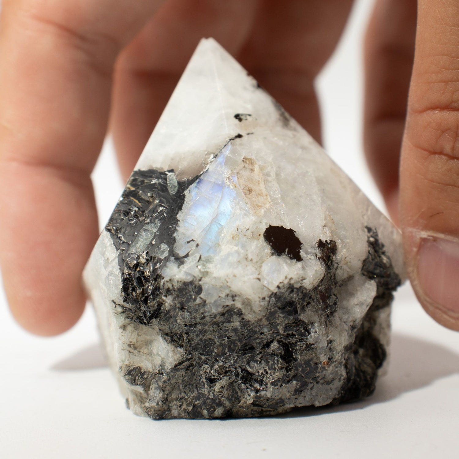 Rainbow Moonstone Polished Crystal Points, Set of 5-6