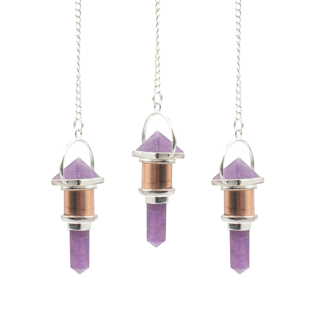 Violet Engine Amethyst Copper Pendulum