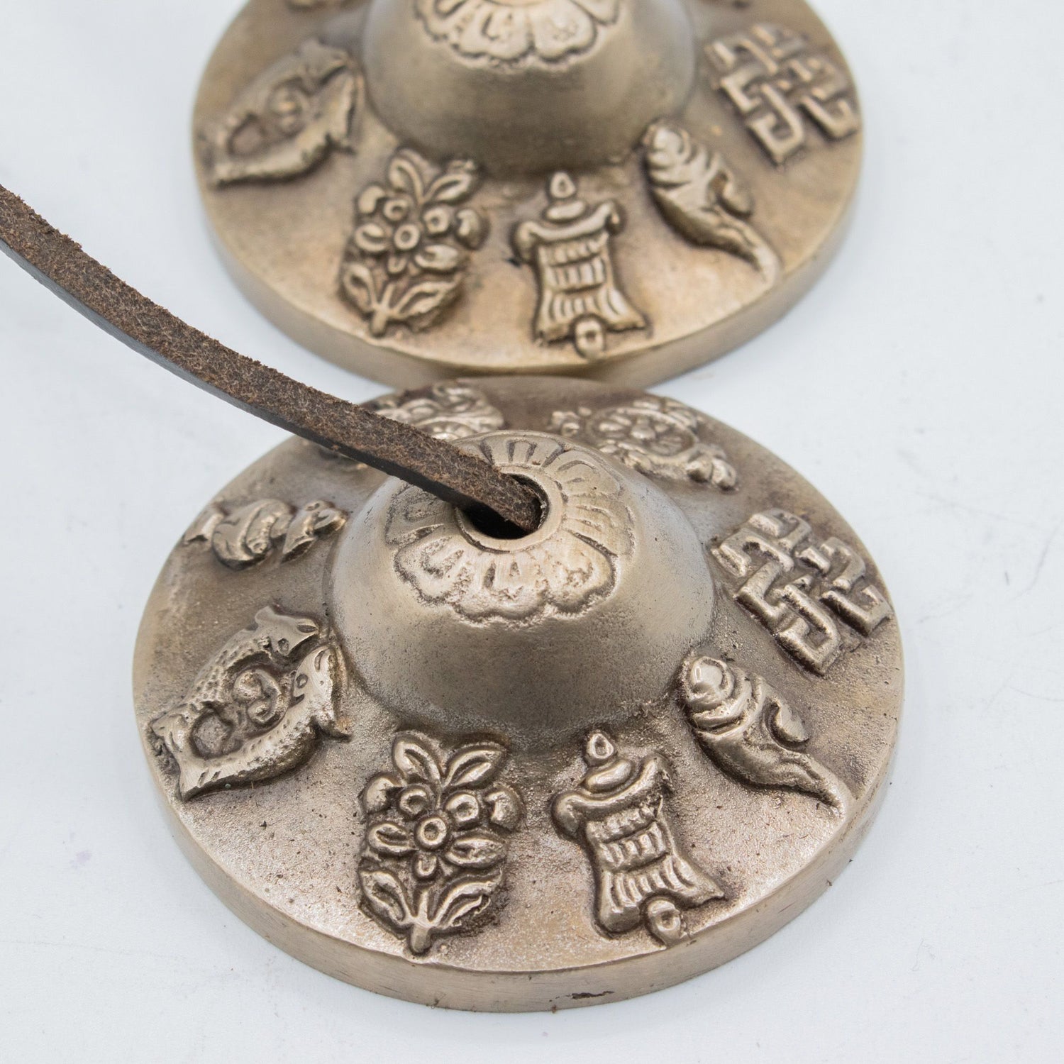 Tibetan Tingsha Cymbals, Lucky Symbols Design, 6cm