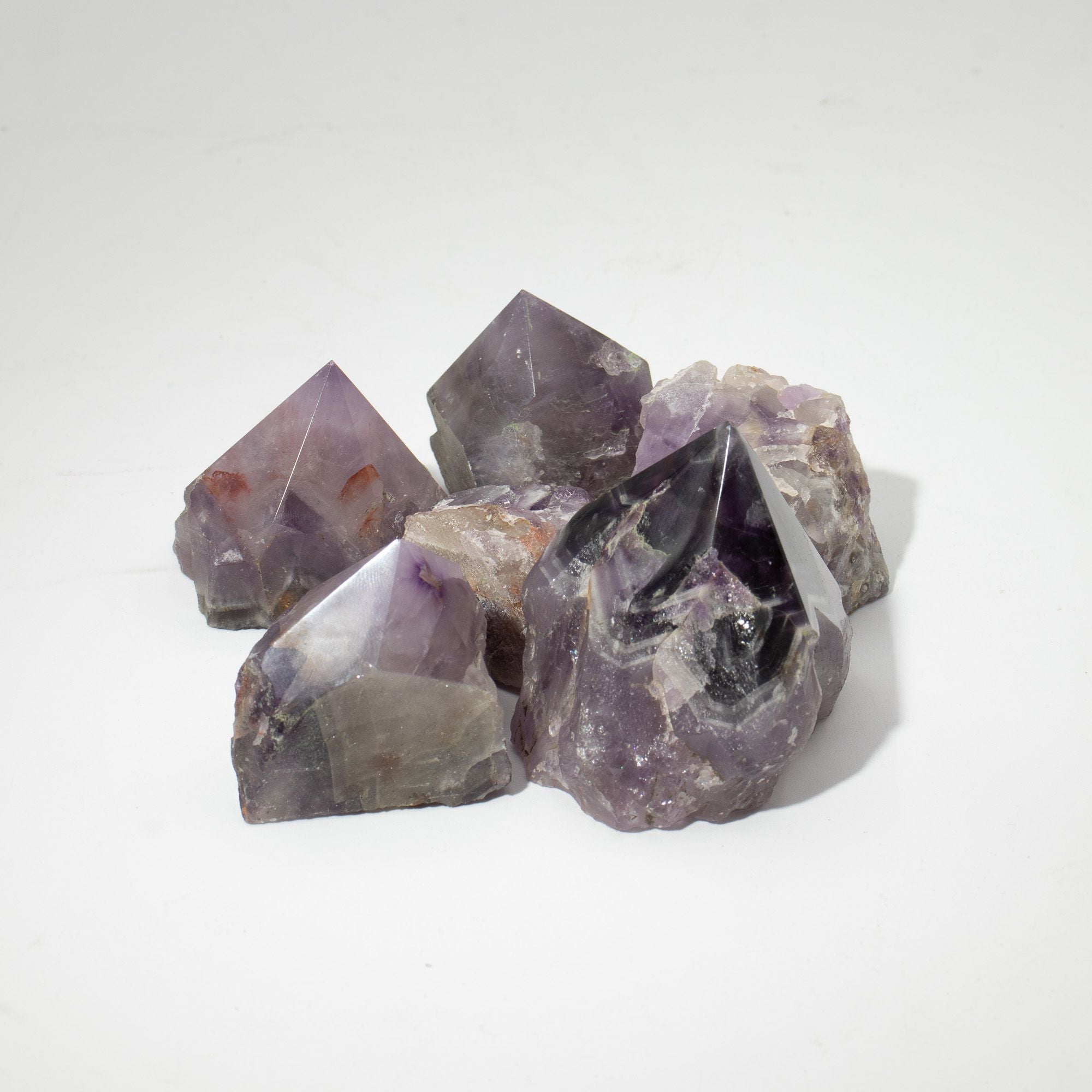 Amethyst Polished Crystal Points, Set of 5-6 (A Grade)