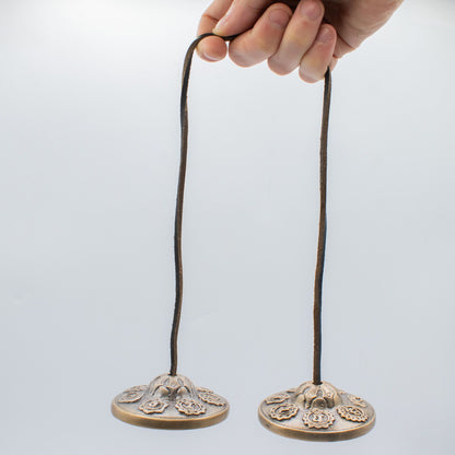Tibetan Tingsha Cymbals, Seven Chakra Design, 7cm