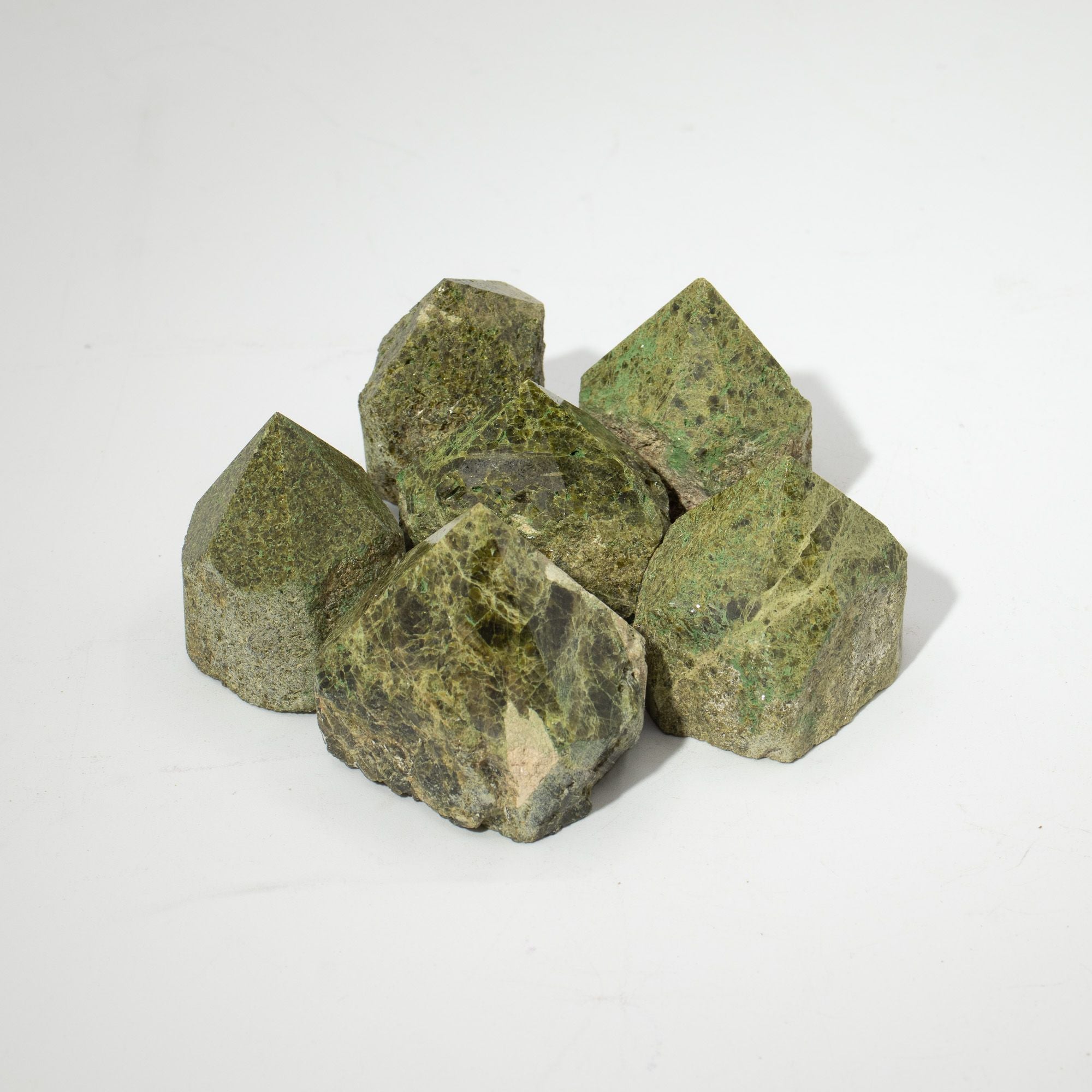 Epidote Polished Crystal Points, Set of 5-6 (A Grade)