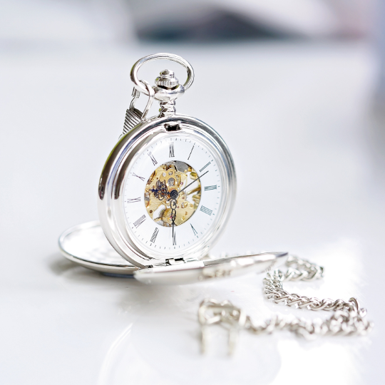 Personalised Dual-Opening Skeleton Pocket Watch - Modern Engraving Engraved Keepsake