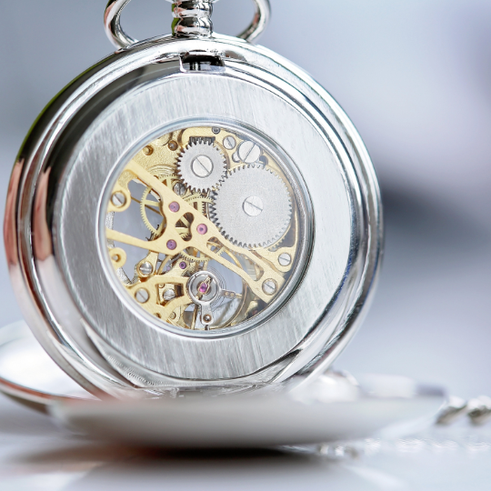 Personalised Dual-Opening Skeleton Pocket Watch – Modern Engraving | Engraved Keepsake Gift