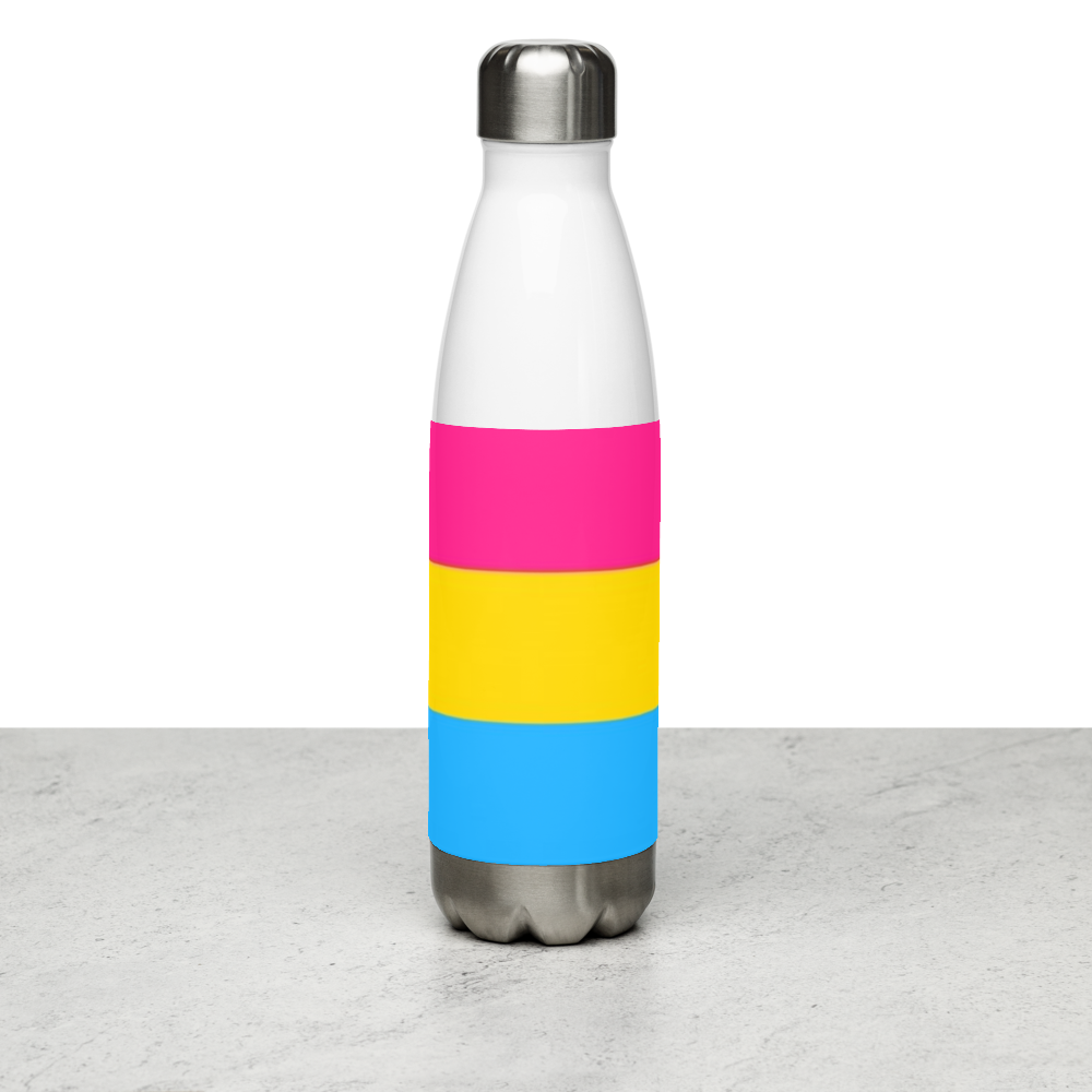 VOCE LINDX Pansexual Flag Stainless Steel Water Bottle – 500ml Insulated, Leak-Proof, BPA-Free, Gloss Finish