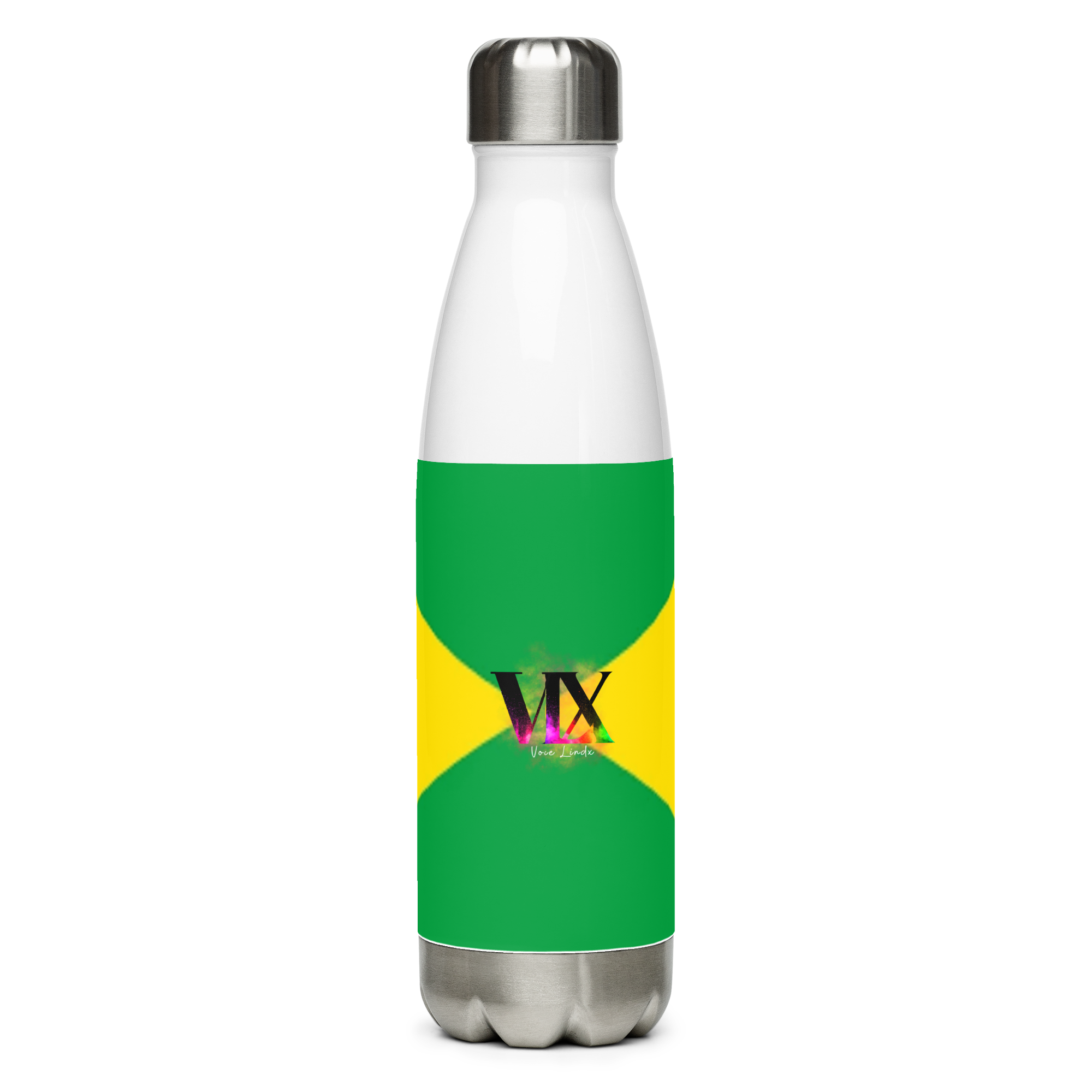 VOCE LINDX Brazil Flag Stainless Steel Water Bottle – 500ml Vacuum-Insulated, Leak-Proof, BPA-Free Travel Flask