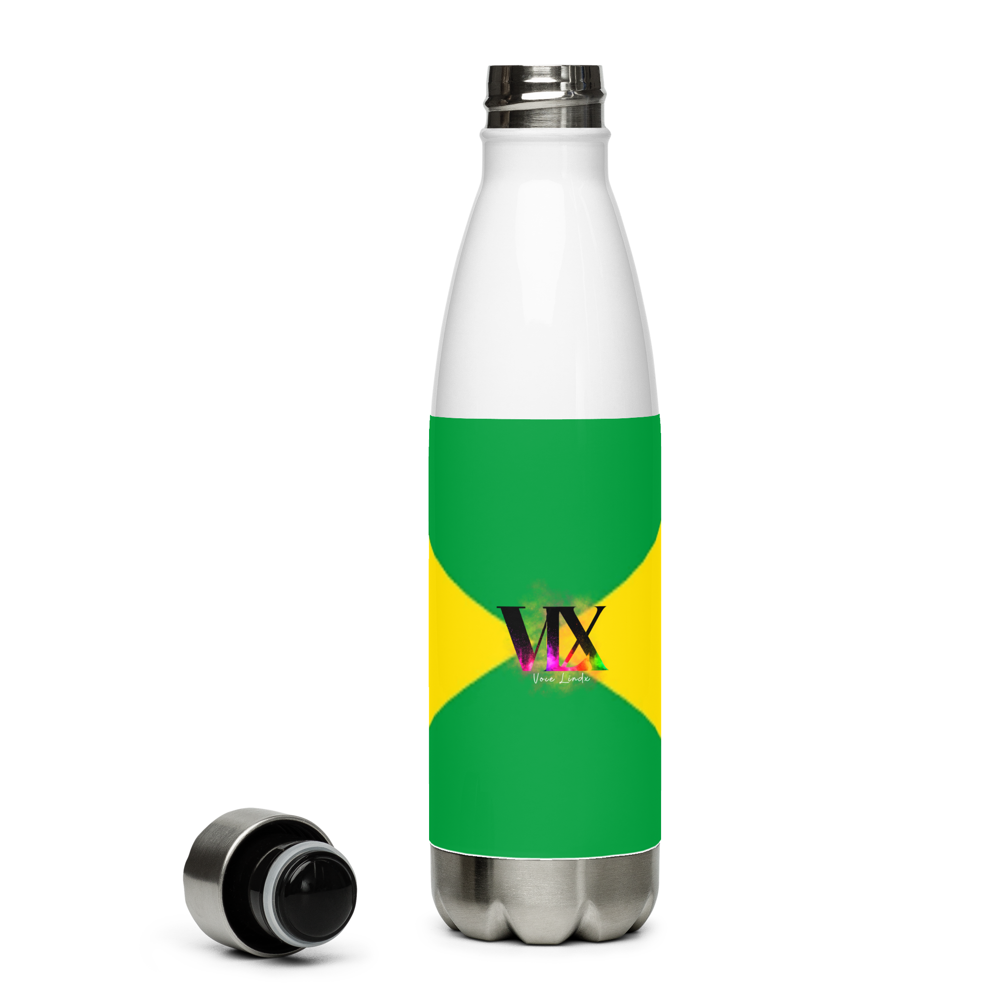 VOCE LINDX Brazil Flag Stainless Steel Water Bottle – 500ml Vacuum-Insulated, Leak-Proof, BPA-Free Travel Flask