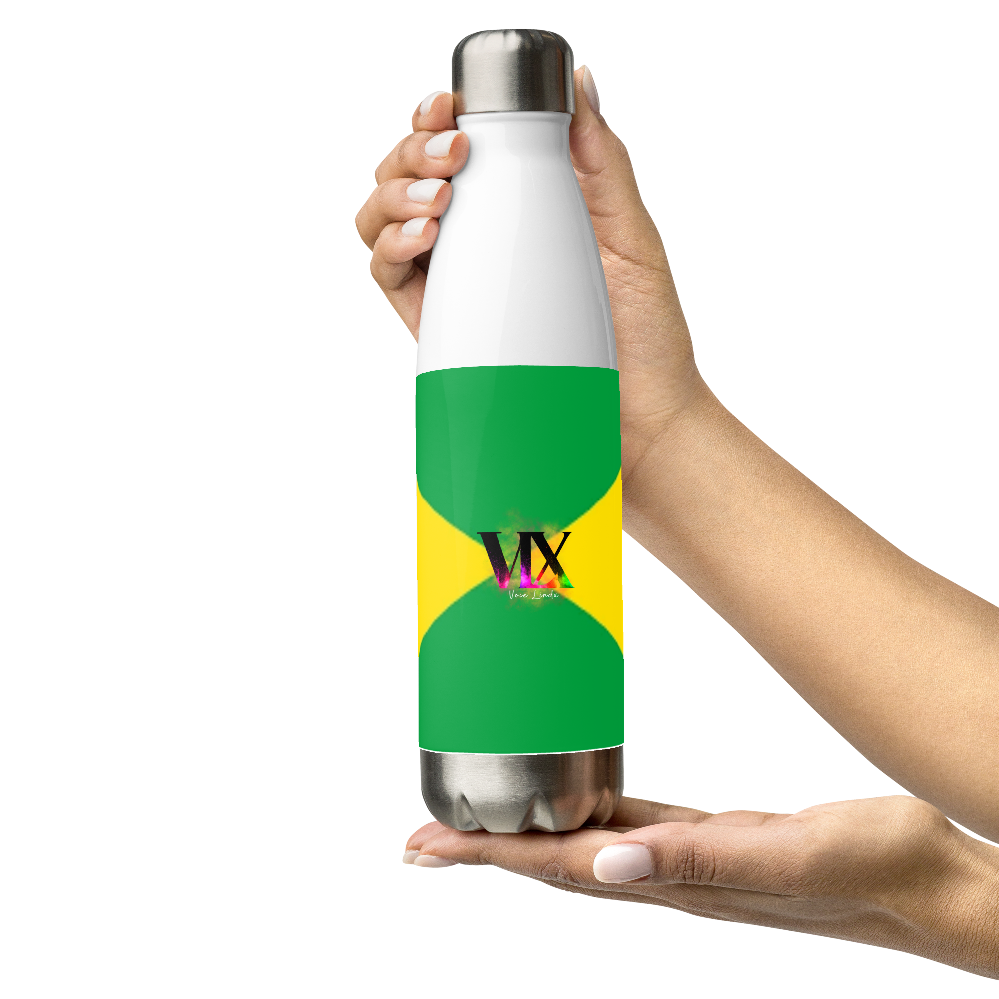 VOCE LINDX Brazil Flag Stainless Steel Water Bottle – 500ml Vacuum-Insulated, Leak-Proof, BPA-Free Travel Flask