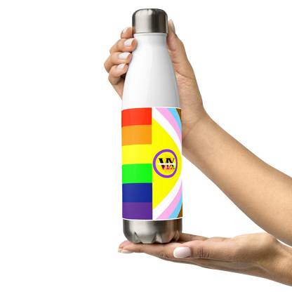Intersex-Inclusive Pride Flag Stainless Steel Water Bottle – 500ml Reusable BPA-Free Insulated Flask | LGBTQIA+ Equality Design