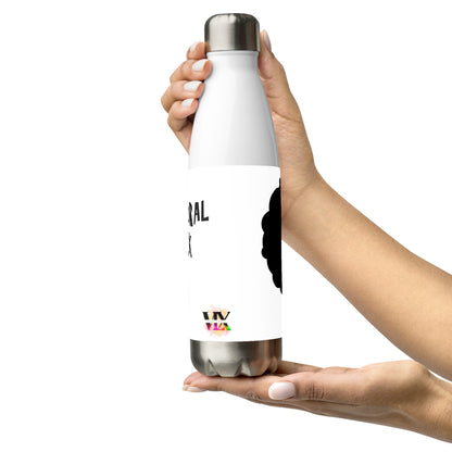 Natural Black Hair Water Bottle – 500ml Insulated Stainless Steel Flask | BPA-Free