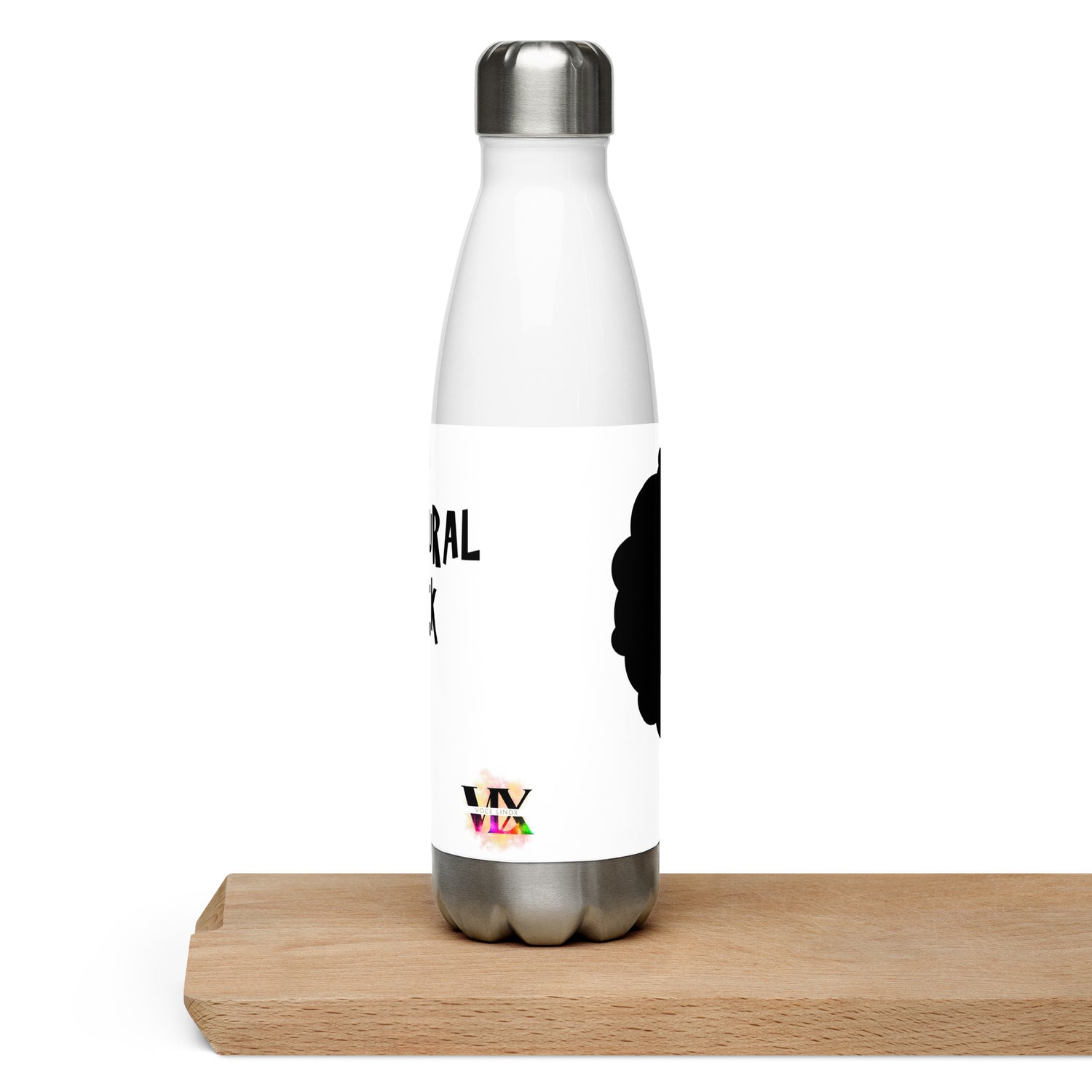 Natural Black Hair Water Bottle – 500ml Insulated Stainless Steel Flask | BPA-Free