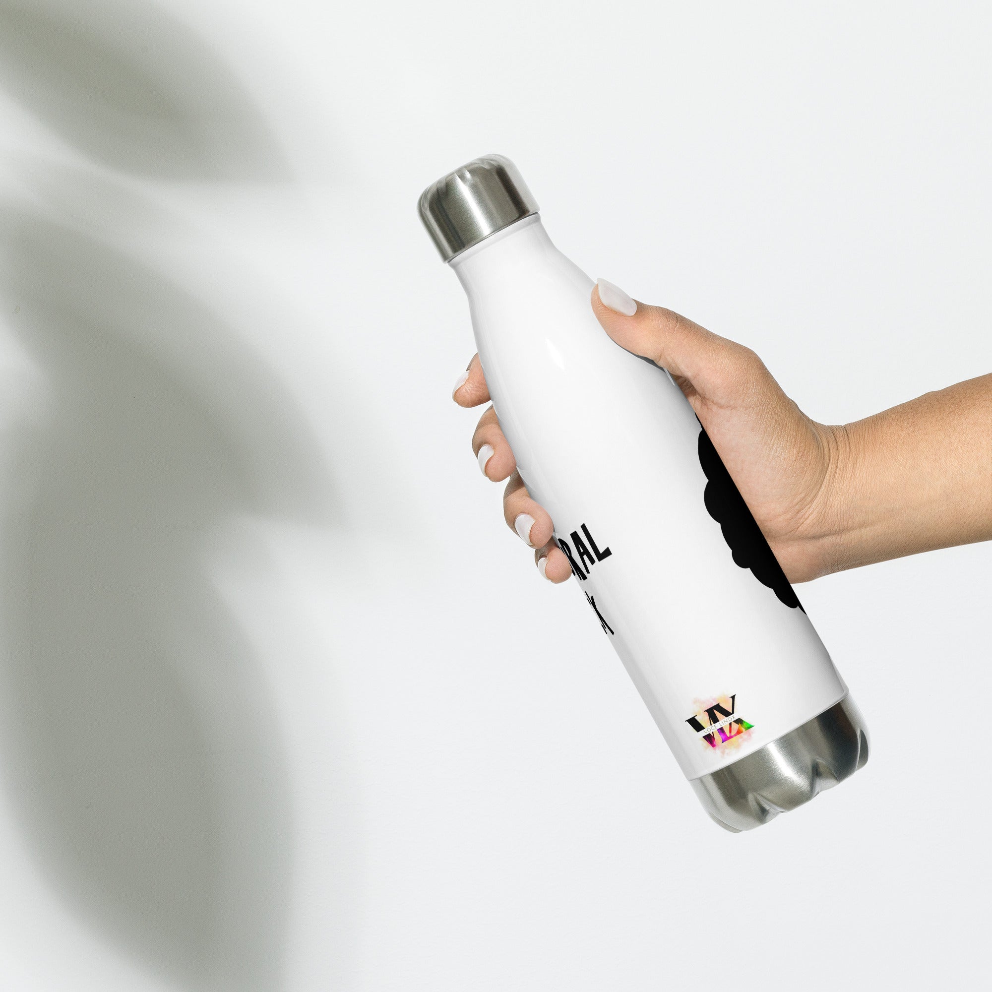 Natural Black Hair Water Bottle – 500ml Insulated Stainless Steel Flask | BPA-Free