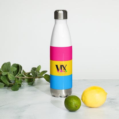 VOCE LINDX Pansexual Flag Stainless Steel Water Bottle – 500ml Insulated, Leak-Proof, BPA-Free, Gloss Finish