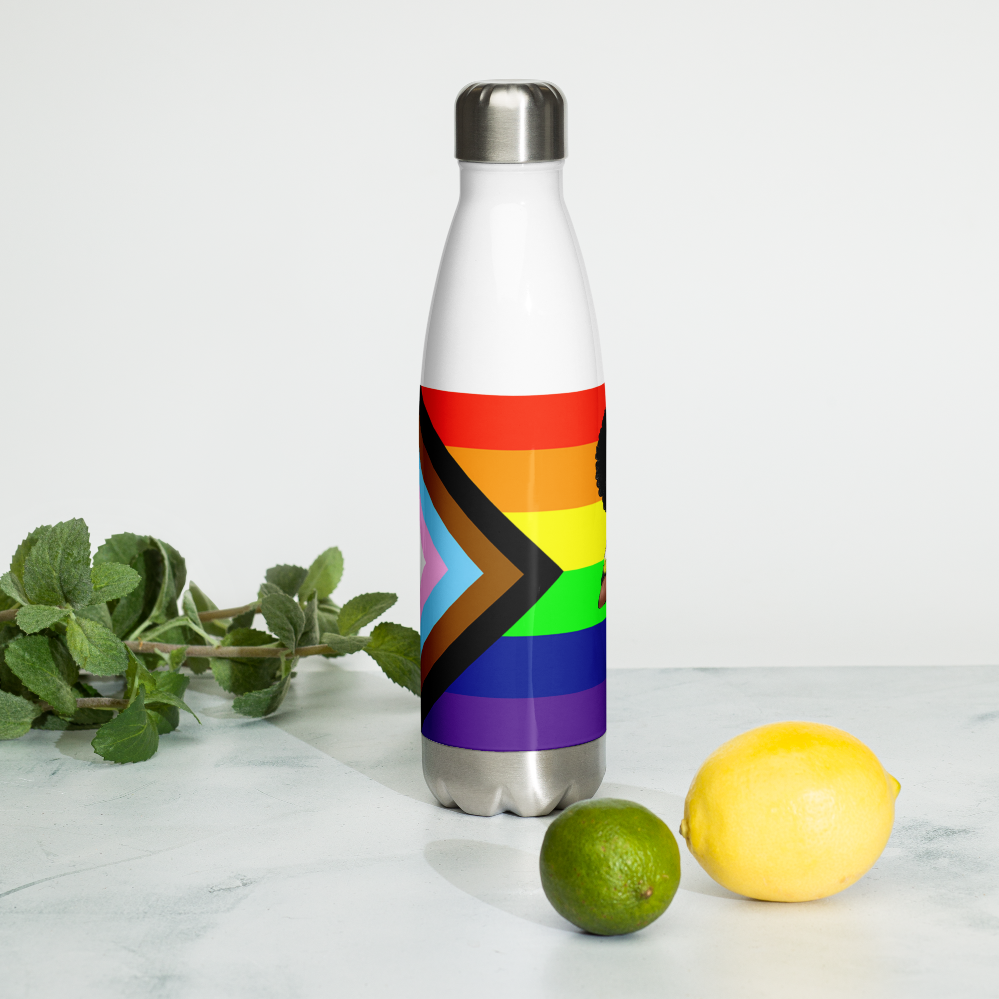VOCE LINDX Non‑Binary &amp; Intersex‑Inclusive Pride Stainless Steel Water Bottle – 500 ml Vacuum‑Insulated, Leak‑Proof