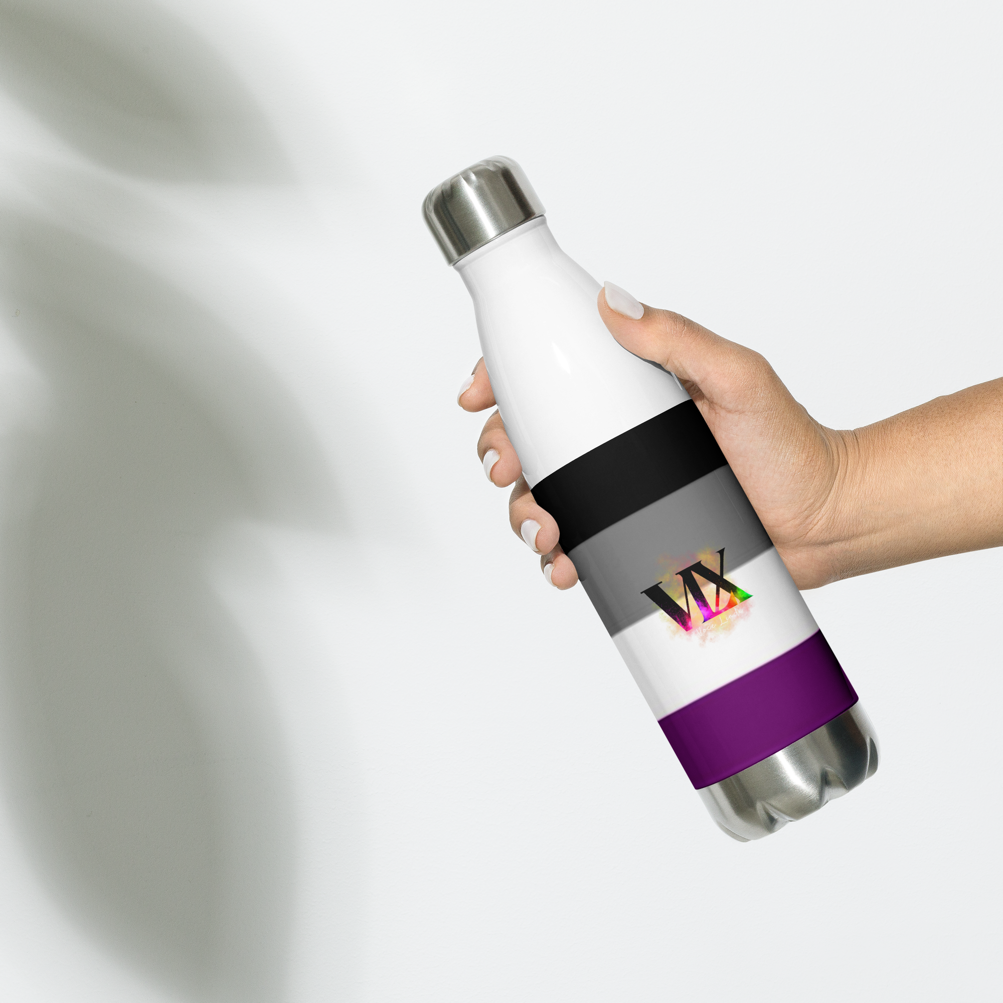VOCE LINDX Asexual Flag Stainless Steel Water Bottle – 500 ml Vacuum-Insulated, Leak-Proof, Colourful Design