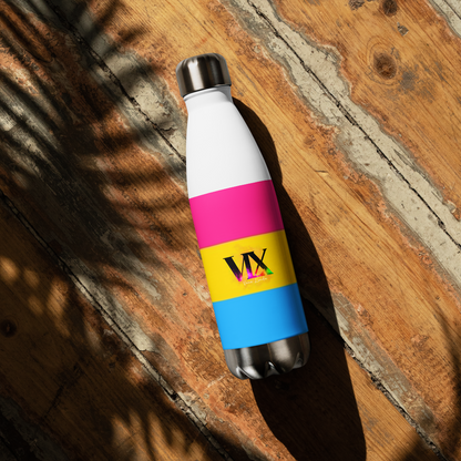 VOCE LINDX Pansexual Flag Stainless Steel Water Bottle – 500ml Insulated, Leak-Proof, BPA-Free, Gloss Finish