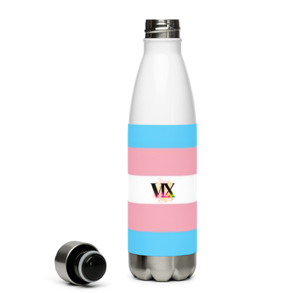 VOCE LINDX Transgender Flag Stainless Steel Water Bottle – 500ml Leak-Proof, Vacuum Insulated, BPA-Free