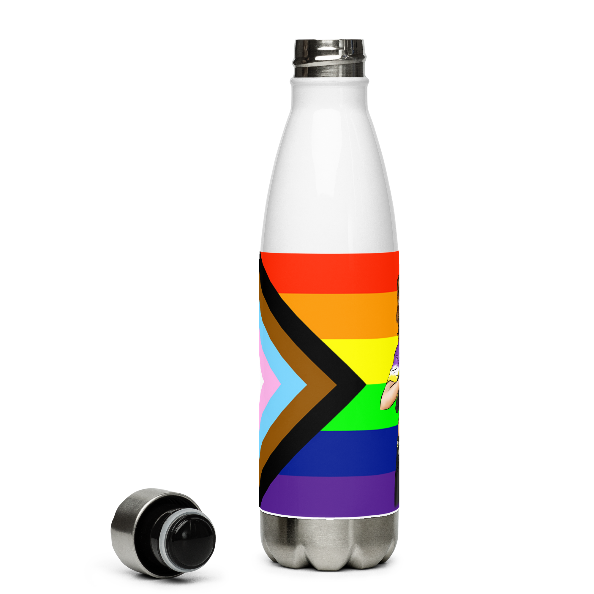 VOCE LINDX Intersex-Inclusive Nonbinary “Gender Is Over” Stainless Steel Water Bottle – 500 ml Vacuum Flask, Leak‑Proof