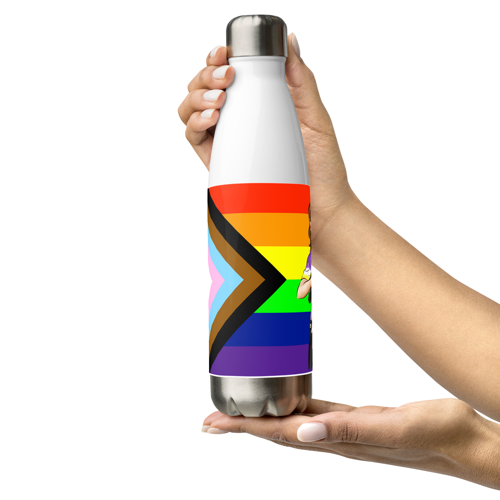 VOCE LINDX Intersex-Inclusive Nonbinary “Gender Is Over” Stainless Steel Water Bottle – 500 ml Vacuum Flask, Leak‑Proof