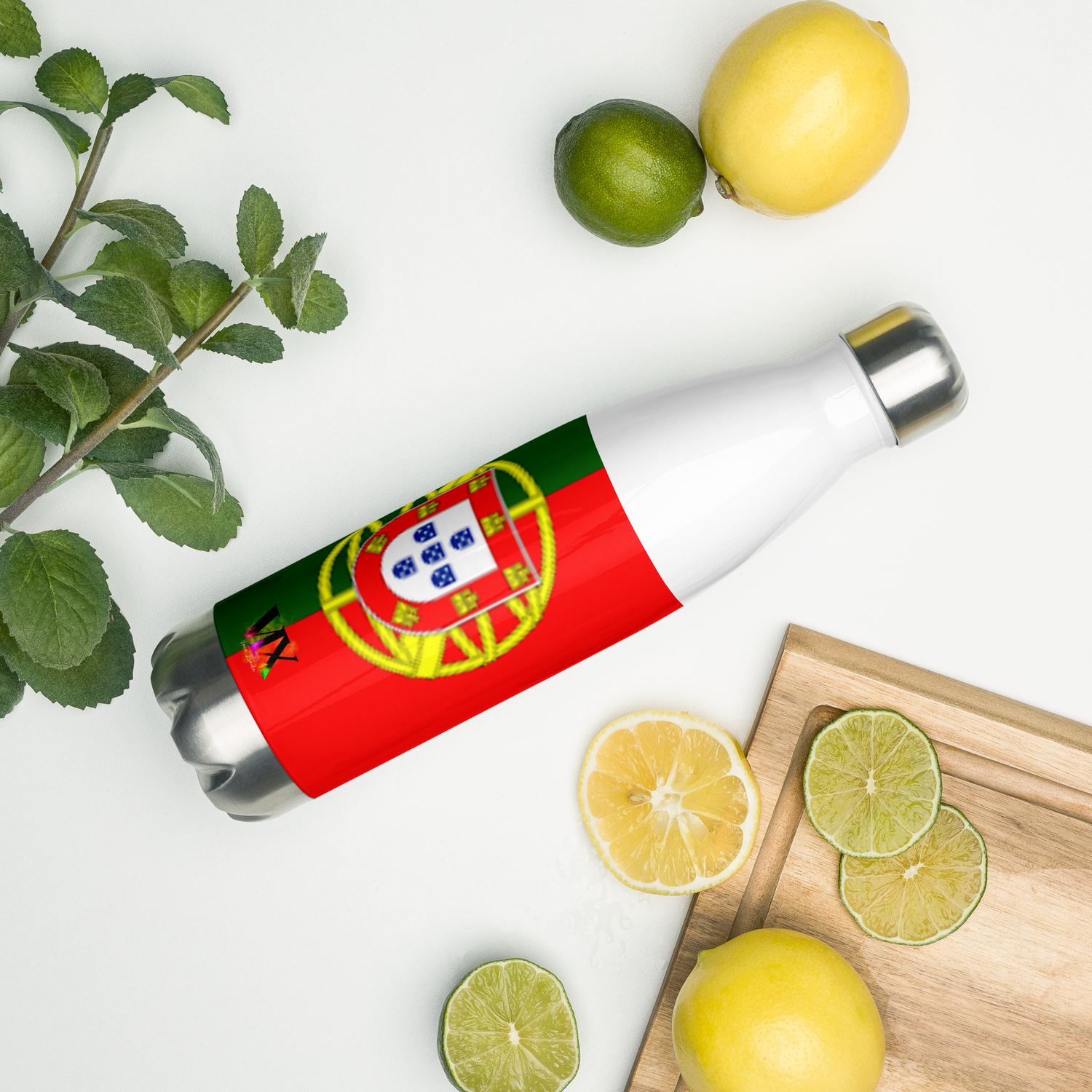 VOCE LINDX Portugal Flag Stainless Steel Water Bottle – 500ml Vacuum-Insulated, Leak-Proof, BPA-Free Flask