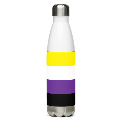 Non-Binary Pride Flag Stainless Steel Water Bottle – 500ml Reusable Insulated BPA-Free Flask | LGBTQIA+ Visibility Edition