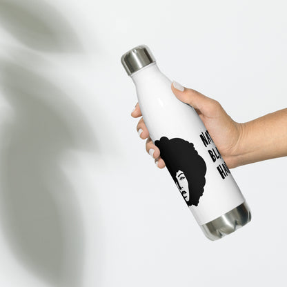 Natural Black Hair Water Bottle – 500ml Insulated Stainless Steel Flask | BPA-Free