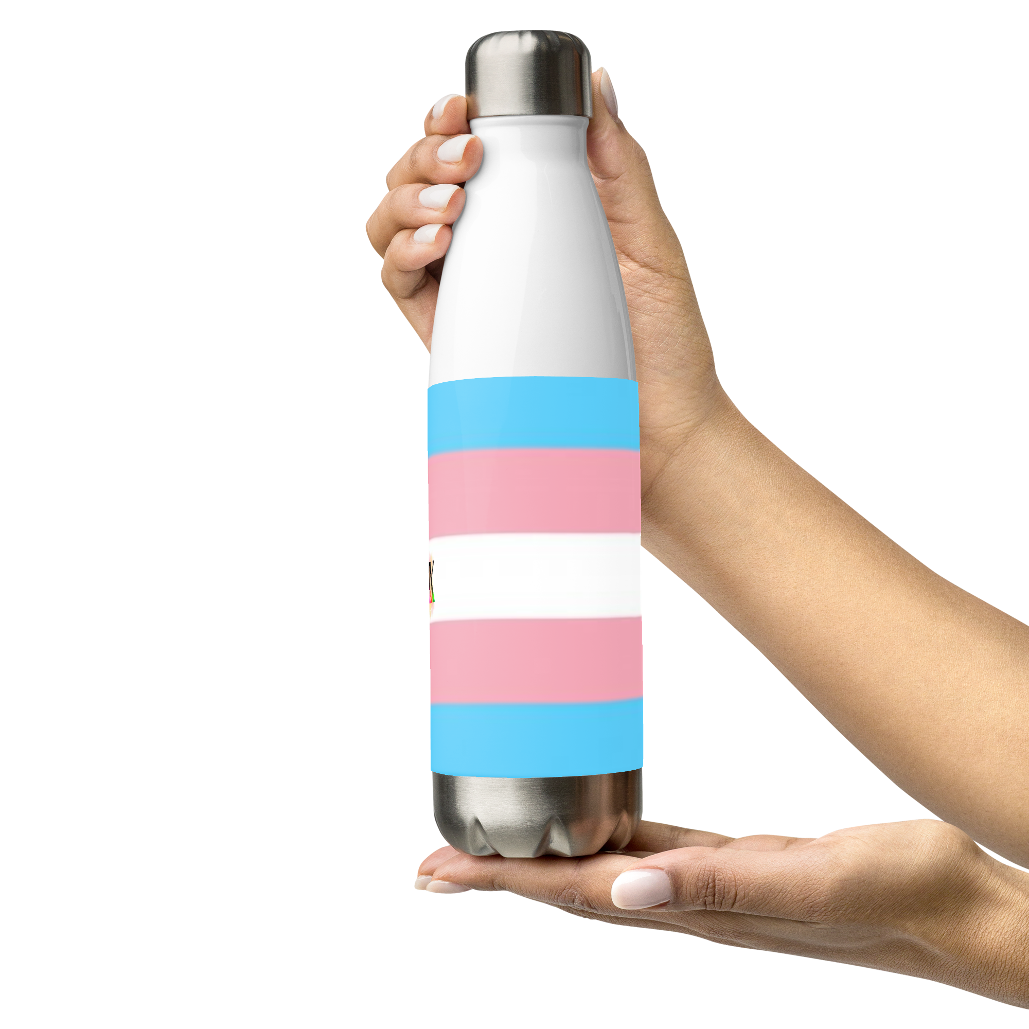 Stainless Steel Water Bottle – Transgender Pride Flag | Inclusive Gender-Neutral Drinkware