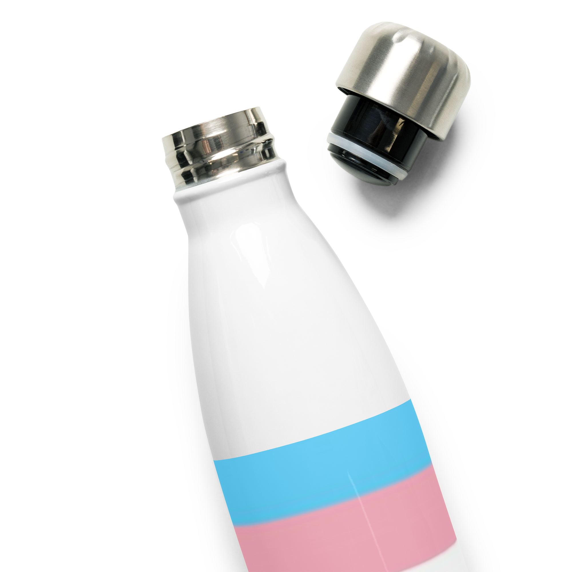 VOCE LINDX Transgender Flag Stainless Steel Water Bottle – 500ml Leak-Proof, Vacuum Insulated, BPA-Free
