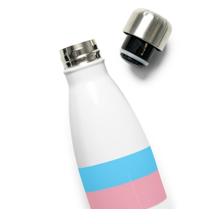VOCE LINDX Transgender Flag Stainless Steel Water Bottle – 500ml Leak-Proof, Vacuum Insulated, BPA-Free