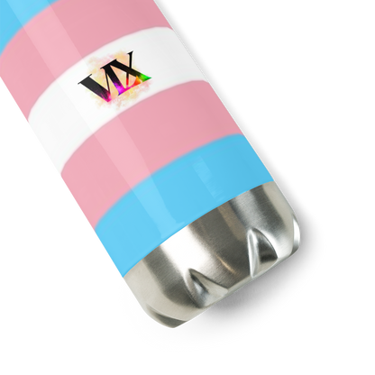 VOCE LINDX Transgender Flag Stainless Steel Water Bottle – 500ml Leak-Proof, Vacuum Insulated, BPA-Free