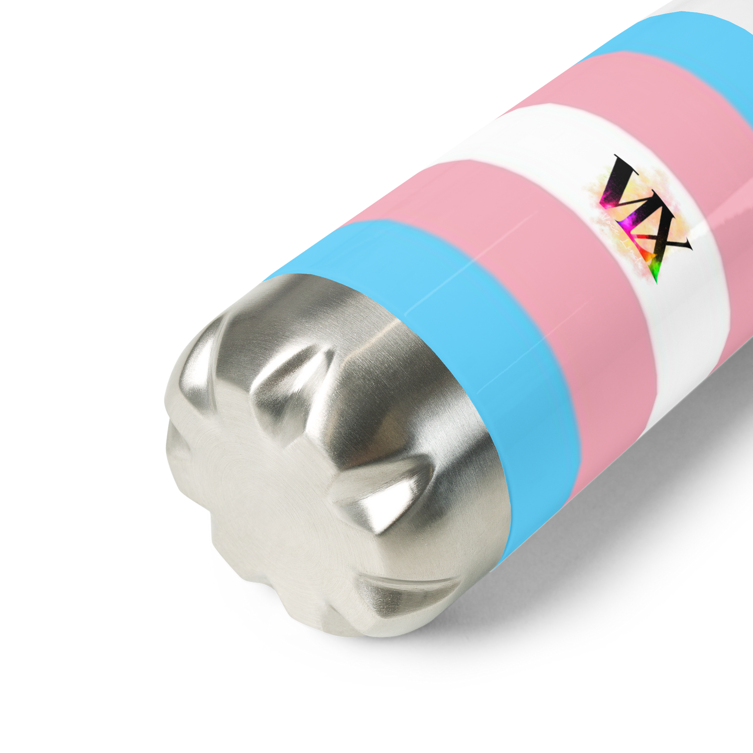 VOCE LINDX Transgender Flag Stainless Steel Water Bottle – 500ml Leak-Proof, Vacuum Insulated, BPA-Free